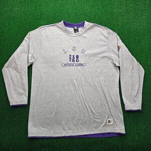 Louisiana State Tigers Sweatshirt Mens 2XL/XL Gray Long Sleeve NCAA Football LSU
